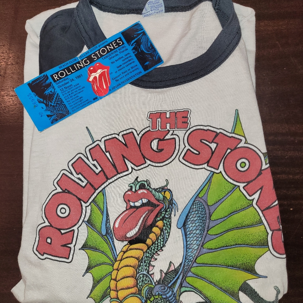 The Rolling Stones Vintage October 24, 1981 Concert Ticket Tangerine Bowl